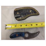 short skinner knife w/ leather sheath