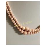 antique angel skin pink coral necklace