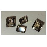 lot of 4 light champagne quartz? princess & baguee