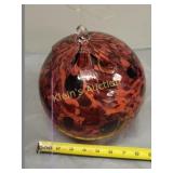 8" hand blown glass sphere by lisa Oakley