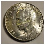 silver peso AU-BU!  1953 Cuban coin
