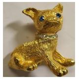 Chihuahua or bulldog? gold tone brooch