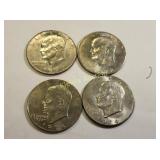 lot of 4 ike Eisenhower dollars us coins ef-au