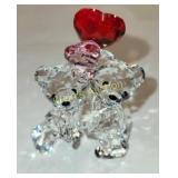 swarovski kris bear heart & balloons couple