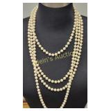 vtg estate pearls hand knotted 54" x 2