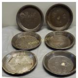 antique pie tins 9" lots of great names 6 x bid