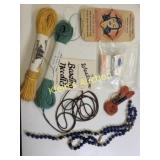 crafting lot, beading needles, wire, blue lapis