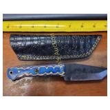 custom forged file blade knife w/ sheath