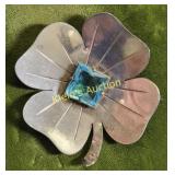 sterling 4 leaf clover brooch w/topaz? Carl Art?