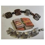 bracelets lot of 3 pcs geo, seed beads ++