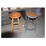 Metal and Wooden stools