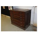 Antique mahogany map chest