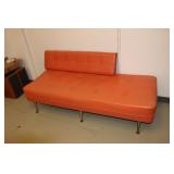 Orange mid century modern chaise lounge sofa