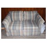 Plaid loveseat hideaway