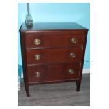 Mahogany 3 drawer dresser