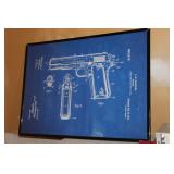 Pistol blueprint in frame