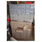 Lots of metal parts cabinets full- copper, nuts, bolts, etc.