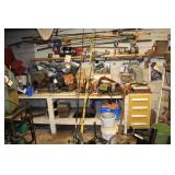 Lots of digging! fishing poles, tools