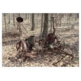 Corn planter yard art