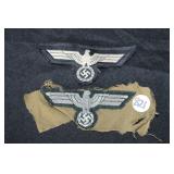 #821 Cutoff insignia, inc Panzer enlisted eagle, and Officer Bullion eagle,
