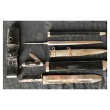 #835 WW2 Nazi German Dagger parts lot, red cross Hewer scabbard and blade