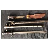 #836 1917 Remington bayonet, Remington boy scout side knife, etc.