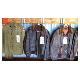 #943-945 Leather Jackets incl WW2 USN/USMC M422a Flight Jacket, Size 48.