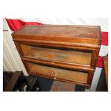 #520 2 Pc. Stacking Bookcase w/ glass doors & lid