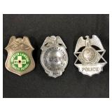 #554 A USN Master At Arms Cecil Field FLA, Police, and Greater Lansing Safety Patrol Badges
