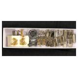 #457 Great Lot of Sterling Silver Military Pins and Badges incl. Rifle Badge, USN, Capitan, etc.