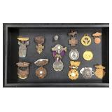 #470 Badge Lot of 14 incl. B.P.O.E Bay City Lodge 1940, Cripple Creek Colo, Worlds Exposition, etc.