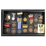 #473 Various Badges incl. Grand Army of the Republic Detroit MI, Stationary Engineers Past President