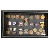 #474 Misc. Key Fobs, Pins, etc. incl. Knights of Pythias 1914, 101st Infantry Convention, ISTMA Fob