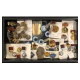 #476 Foreign Military Related Pin & Badge Lot incl. Soviet Metals, British, Yugoslavia, etc. 