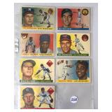 #258 1955 Topps lot of (7) HOF & Stars - mixed Condition - Mathews, Kaline, Banks, Zimmer