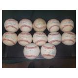 (12) signed Hof balls incl. Mantle, B. Robinson, Yogi, Catfish Hunter, Palmer, Stargell etc
