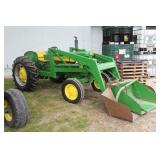 Lot# 601 John Deere Model 430 WF restored tractor w/ loader