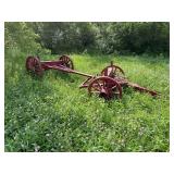 #617 Vintage Wagon Frame w/ Wooden Spoked Wheels 