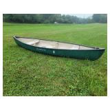 #618 Water Queen 14 Light Fiberglass Canoe w/ 3 seats,  cup holders, etc. 