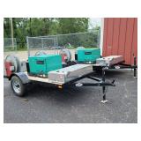 613B  2017 Cummins CMQD 6500/7500 GenSet Diesel Oran  Generator w/ KubotaD722 Engine, 2017 Trailer 