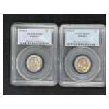 #668-#669 1938-D Buffalo Nickel Graded PCGS MS65
