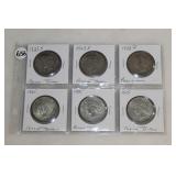 #656 6 Piece Silver Dollars- (2) 1923S, 1923D, (3) 1925