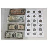 #658 Currency and Nicollet incl. $2 Red & Green Stamped Bills, etc.