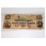 Railroad Bank Adrian One Dollar bill