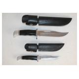 #904 Buck & Duck U. Knives w/ black handle w/ sheath