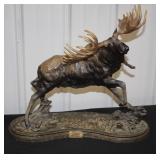 #922 Noble Retreat Moose Bronze Statue A-595 