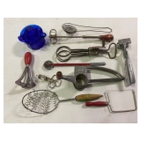Cobalt Juicer and assort. Old Kitchen Items Cobalt Juicer and assort. Old Kitchen Items