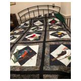 Queen size songbird quilt