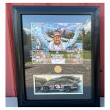 Dale Sr. Lithograph Matted and framed w/ Die Cast Car