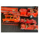 Tin Litho Fire truck, Cast Iron Fire Trucks